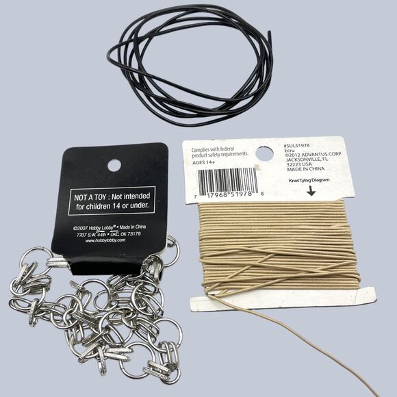 Lot Jewelry Making Chains Silver Tone Metal Elastic Cord Variety Necklace Craft - Picture 8 of 10